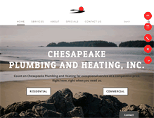 Tablet Screenshot of chesapeakeplumbingandheating.com